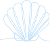 Icône coquillage bleu stylisé